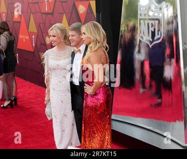 The Hunt family of the Kansas City Chiefs arrive on the red carpet at the  Fox Theatre for the NFL Honors during Super Bowl LIII week in Atlanta on  February 2, 2019.