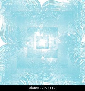 Blue abstract floral background. Retro style with flourishes. Stock Vector