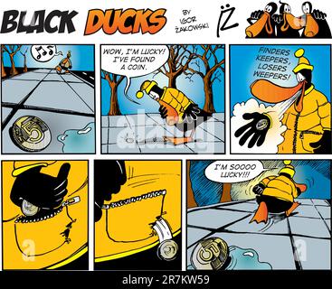 Black Ducks Comic Story episode 71 Stock Vector