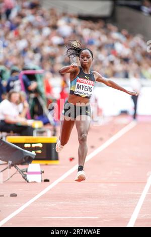 Tamara Myers participating in the triple  jump at the World Athletics Championships London 2017. Stock Photo