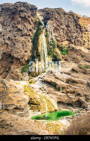 Wadi Darbat waterfalls near Salalah, Dhofar governorate, Oman. Stock Photo