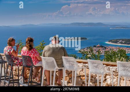 Photo taken on June 14, 2023. shows panoramic view of Primosten, the small coastal town in the southern part of Croatia, in Primosten, Croatia Photo: Zvonimir Barisin/PIXSELL Stock Photo