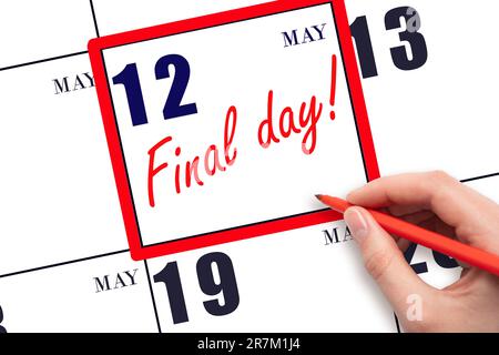 May 12nd. Day 12 of month, Calendar date. Yellow sheet of the calendar.  Spring month, day of the year concept Stock Photo - Alamy