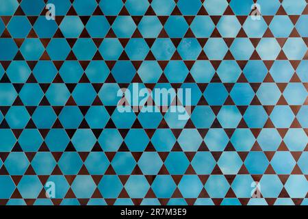Blue tiles from Blue Madrasa (Gok Medrese in Turkish), Sivas, Turkey Stock Photo