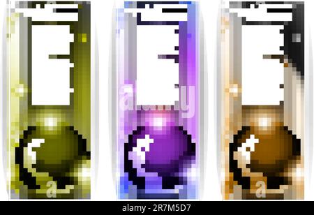 Hi Tech business card or web header backgrounds with 3D earth design and 3 colours option. Stock Vector