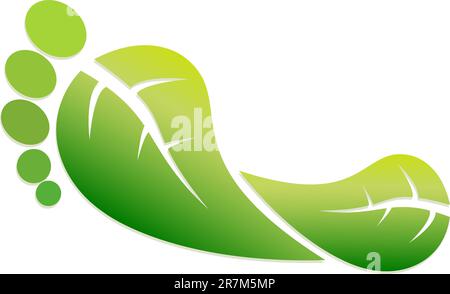 A Colourful Vector Eco Green Footprint Illustration Stock Vector