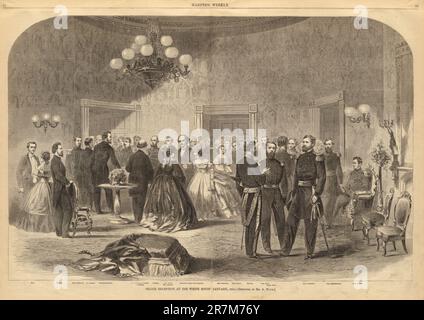 Grand Reception at the White House, January, 1862 1862 Stock Photo