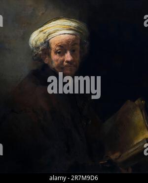 Self-portrait as the Apostle Paul, Rembrandt, 1661, oil on canvas, Rijksmuseum, Amsterdam, Netherlands, Europe, Stock Photo