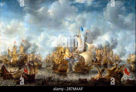 The Battle of Terheide, Jan Abrahamsz Beerstraten, 1653-1666, Rijksmuseum, Amsterdam, Netherlands, Europe, Stock Photo