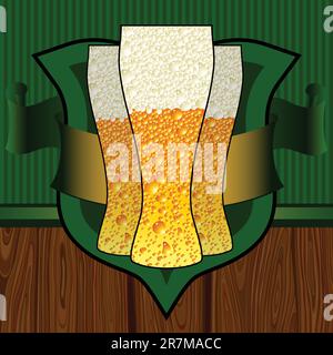 beer background,  this illustration may be useful as designer work Stock Vector