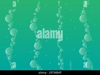 Abstract Background - Bubbles on Blue Gradient Background Stock Vector