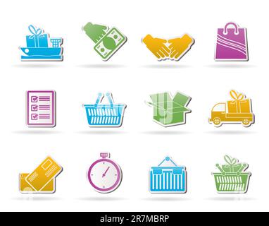 Shipping and logistic icons - vector icon set Stock Vector