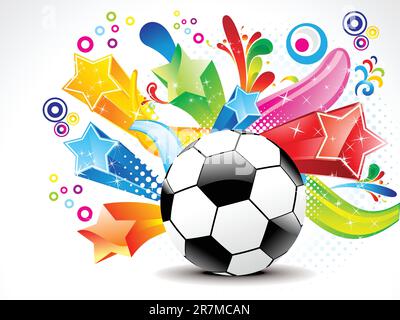 abstract football with colorful star vector illustration Stock Vector