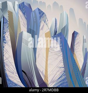 City, urban vector abstract background illustration. Stock Vector