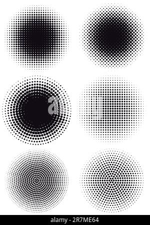 set of grungy halftone patterns, vector Stock Vector