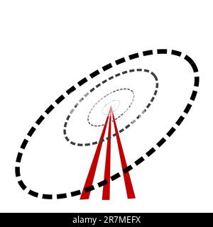 illustration of wifi tower on white background Stock Vector