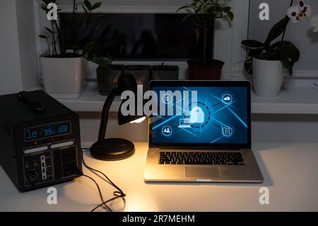 portable charging station charges gadgets Stock Photo