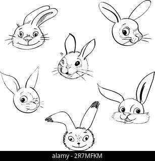 Bunny symbol of new 2011 year, vector sketch clip-art. Stock Vector