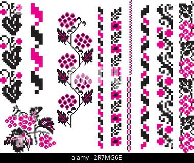 Ornament used in Ukrainian folk crafts, embroidery and painting. Vector illustration. Stock Vector