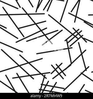 Abstract black-and-white background with lines. Seamless pattern. Vector illustration. Stock Vector