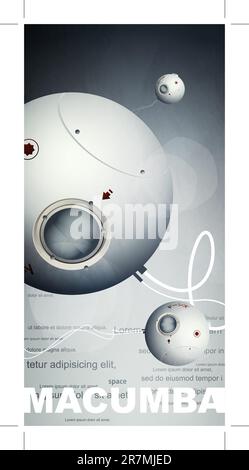 satellites with the fantastic flying wires in space Stock Vector