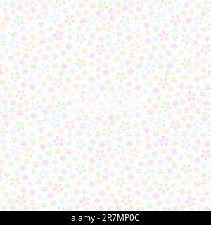 Seamless repeating light colorful flower fabric pattern Stock Vector