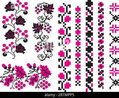 Ornament used in Ukrainian folk crafts, embroidery and painting. Vector illustration. Stock Vector