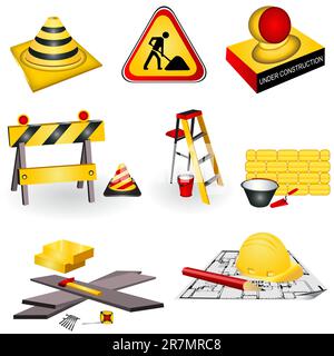 A collection of six different construction icons - part 1 Stock Vector