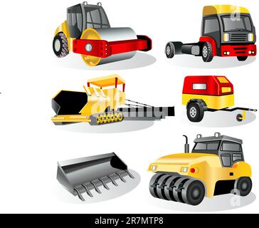 A collection of six different construction icons - part 7 Stock Vector