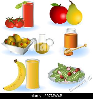 A collection of different Vegetarian food icons - part 2 Stock Vector