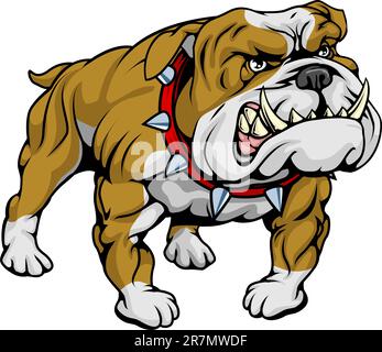A cartoon very hard looking bulldog character. Stock Vector