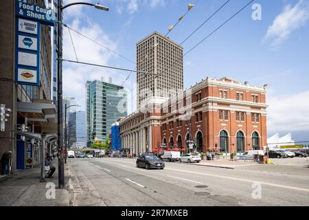 The iconic Waterfront Train Station on the waterfront in Vancouver, British Columbia, Canada on 30 May 2023 Stock Photo