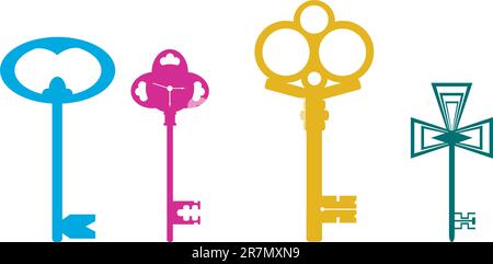 Color keys . Vector Illustration Stock Vector