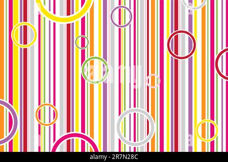 colorful abstract vector stripes and circles, art illustration Stock Vector