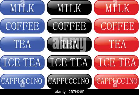 collection of buttons for drink - vector Stock Vector