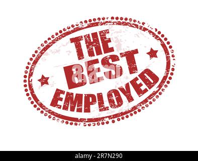 Grunge rubber stamp with the text the best employed written inside Stock Vector