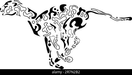 Vector abstract picture of silhouette of jaguar Stock Vector