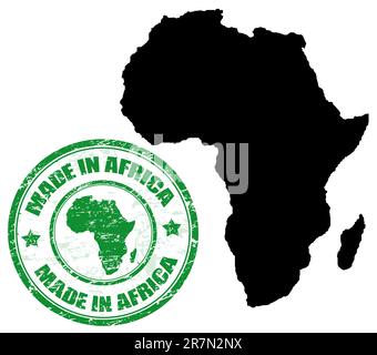 Abstract grunge stamp with the text Made in Africa written inside and map of Australia, vector illustration Stock Vector