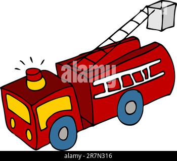 An image of a cartoon fire engine truck. Stock Vector