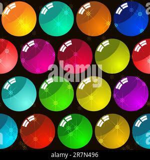 Abstract elegance background with glass multicolor balls. Vector illustration. Seamless pattern. EPS-10. Stock Vector