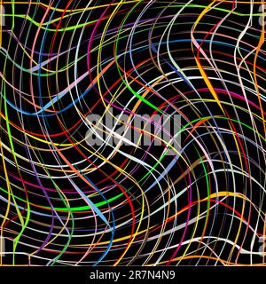 fresh colored twirl stripes on black background, vector art illustration; more stripes and textures in my gallery Stock Vector