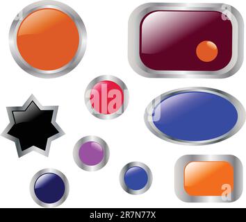 collection of colorful buttons - vector Stock Vector
