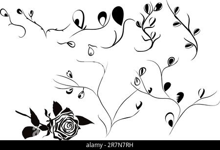 Large  rose bud. Vector illustration. Abstraction Stock Vector