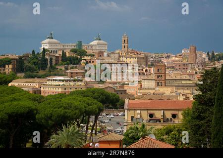 Rome, saint peter basilica, aerial landscape view from gianicolo hill, italy Stock Photo