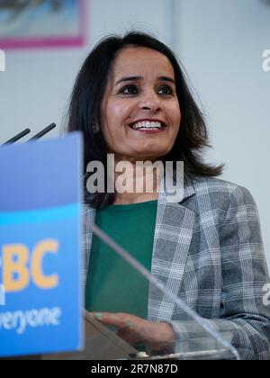 June 16, 2023, BC Minister of Education and Childcare, Rachna Singh and Bowinn Ma, MLA for North Vancouver-Lonsdale at Ridgeway Elementary School in North Vancouver, BC.   BC Minister of Education and Childcare, Rachna Singh  Photo: Wes Shaw/ ShotBug Press @wesleyallenshaw Stock Photo