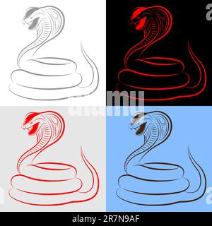 Cobra in the form of a tattoo Stock Vector