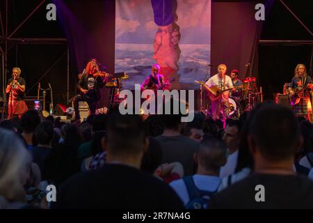 Bergamo, Italy. 16th June, 2023. Modena City Ramblers during Modena City Ramblers - Altomare in concerto 2023, Music Concert in Bergamo, Italy, June 16 2023 Credit: Independent Photo Agency/Alamy Live News Stock Photo