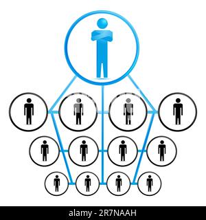 illustration of organization chart on white background Stock Vector