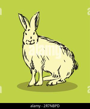 Rabbit vector fake retro tattoo style Stock Vector