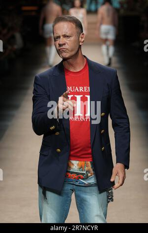 Rocco Siffredi at DSQUARED2 Spring Summer 2024 Runway during Milan ...